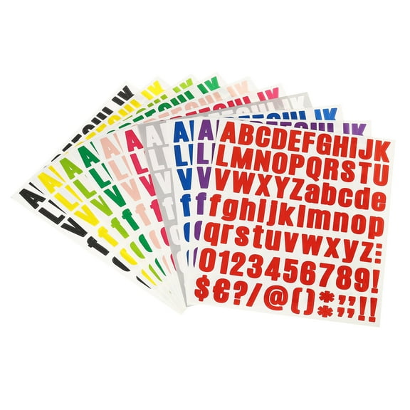 Uxcell Vinyl Self Adhesive Letter Number Sticker Decal Kit, 10 Colors 81 Piece 10 Sheets