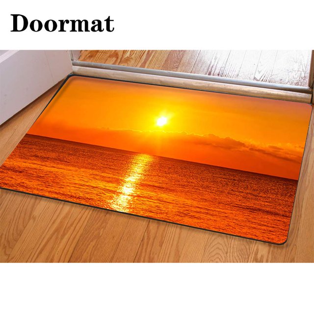 ABPHQTO Puesta del sol del océano Juego de alfombras de baño de 3 piezas Alfombra de baño Alfombra de contorno y tapa de inodoro ABPHQTO Cont-CHAPPLE-15198