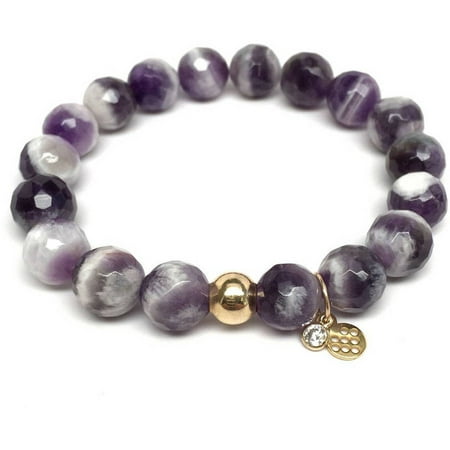 Julieta Jewelry Purple Amethyst Emma 14kt Gold over Sterling Silver Stretch Bracelet