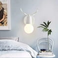 thumbnail image 4 of Creative Modern Wall Sconce Simple Wall Lamp Iron Wall Lamp E27 Nordic Deer Head Base Art Deco Style For Bedroom, Living Room, Children'S Room, Restaurant, Corridor, Stairs (White), 4 of 4