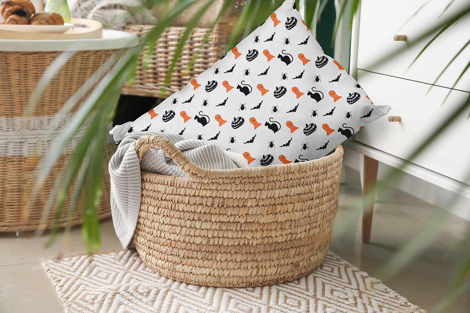 20" x 14" Simply Daisy Halloween Critters Polyester Accent Pillow, Traditional Orange Qty 1
