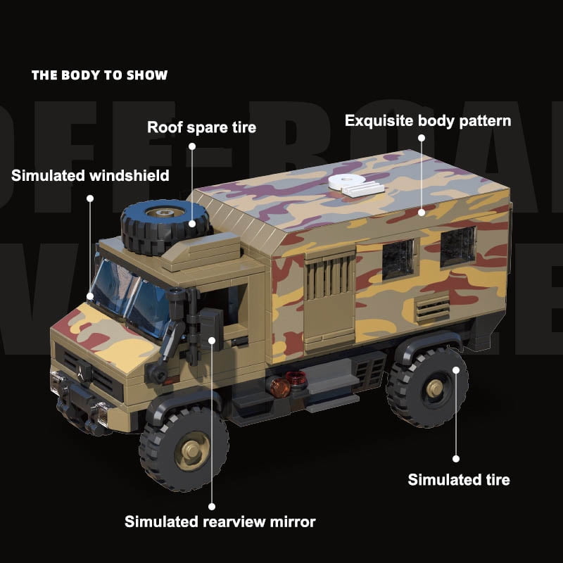 U4000 Off-Road Vehicle Building Kit,643PCS Camo Model Car, Desktop Decor, STEM Toy Gift for Teens & Adults, Compatible Bricks