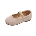 thumbnail image 2 of Kids Girls Mary Jane Flats Beige Non-Slip Ballet Dress Shoes with Elastic Strap for School Party Wedding,Size 24, 2 of 8