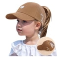 thumbnail image 4 of LRen Adjustable Kids Baseball Cap with Ponytail Hole Lightweight Breathable Sun Hat for Outdoor Sports and Daily Wear Coffee, 4 of 4