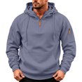 thumbnail image 2 of Resicozy Cargo Hoodies for Men Tactical Sweatshirt Quarter Zip Cargo Pullover Hoodies Workout Gym Fashion Outdoor Hoodie Dark Gray 3XL, 2 of 4