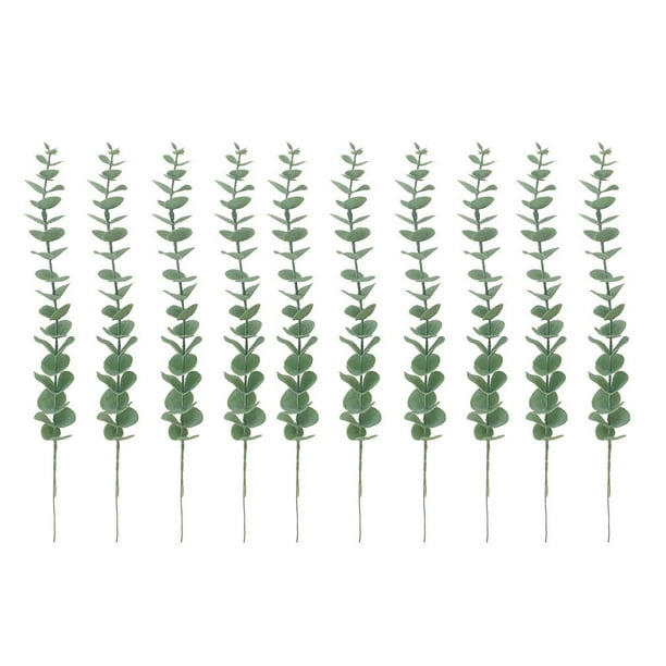 Kearding 10 piezas de eucalipto artificial verde aspecto vívido ramos de plantas de follaje para boda balcón interior Decoración Verde oscuro Kearding HA083898-02