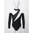thumbnail image 5 of Yeahdor Girls Long Sleeve Dance Workout Outfit Shiny Faux Diamonds Leotard with Athletic Shorts, 5 of 7
