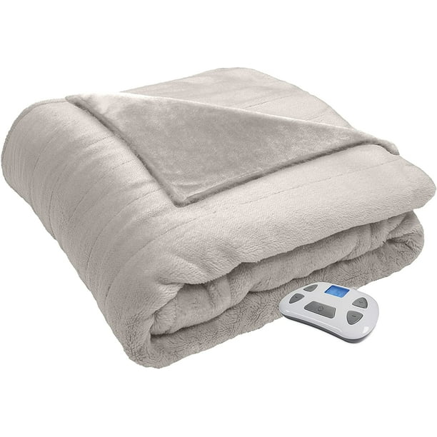 Serta Silky Plush Electric Heated Warming Blanket