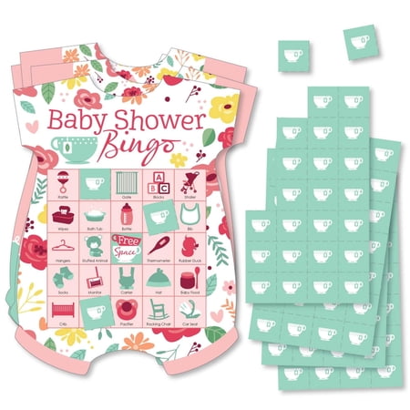 Big Dot of Happiness Floral Let s Par-Tea - Picture Bingo Cards and Markers - Garden Tea Party Baby Shower Shaped Bingo Game - Set of 18 price history on PriceWatchPro
