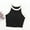 Black, variant on Womens Built-in Bra Halter Camisoles 2024 Summer Colorblock Tank Crop Tops Padded Casual Sleeveless Vest Shirts