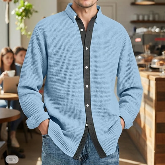 Men's Dress Shirt Classic Fit for Daily Wear - Comfortable Fabric Long Sleeve Formal Casual Business Style