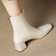 thumbnail image 5 of Teissuly French Squares Head Temperament Short Boots Stretch High Heel Short Boots Chunky Heel Thin Small Leather Boots Back Zipper Short Boots Soft Leather Short Boots Teissuly WER202312144608, 5 of 8