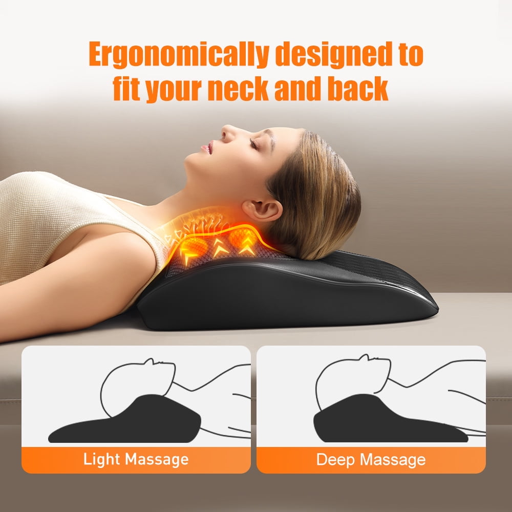 Nuvrek Shiatsu Neck and Shoulder Massager Pillow with 3D Deep Tissue Kneading