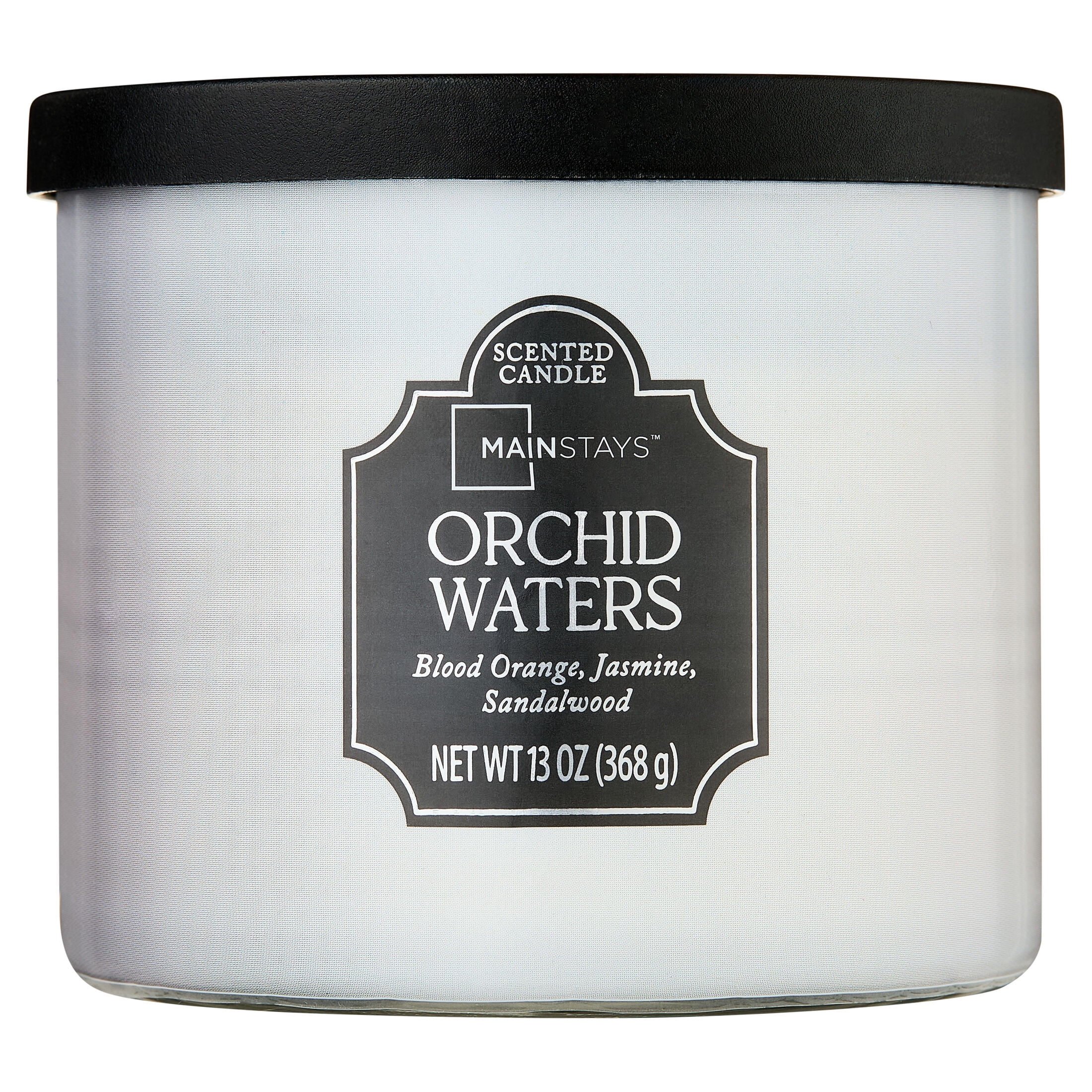 Mainstays 3-Wick Glass Jar Candle with Decorative Wrap, Orchid Waters, 13 oz