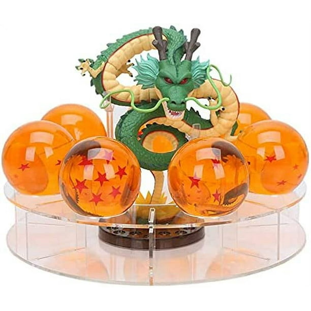 Shenron - Juego de estatua de Shenlong de resina + bolas de cristal de 1,7 pulgadas + estante con caja de regalo para negocios, Halloween, Navidad, vacaciones y cumpleaños, decoración del hogar