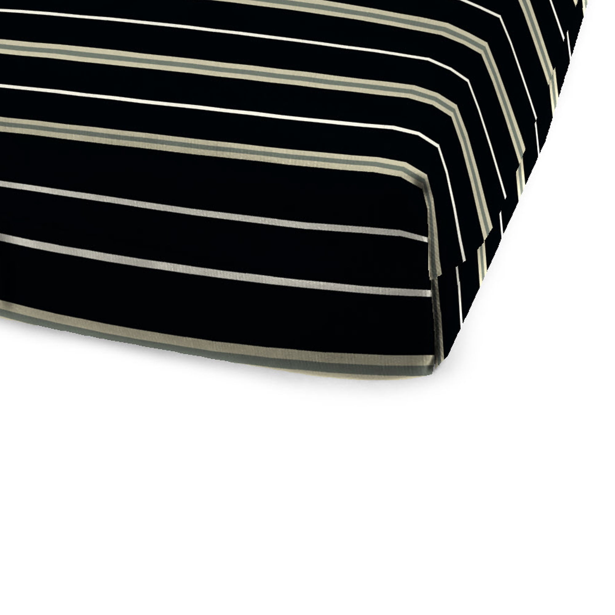 Jordan Manufacturing 72" x 22" Platt Ink Black Stripe Rectangular Outdoor Chaise Lounge Cushion with Ties and Hanger Loop