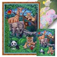thumbnail image 1 of Hilo Algodón Ecológico Bordado Punto Cruz Del Mundo Animal Impreso 11CT 40x60cm, 1 of 9