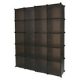 thumbnail image 5 of Cube Bookshelf with Door, Plastic Bookcase Organizer Closet Toy Organizer, Tesseract Piece Shelf, 5 Layer 20 Compartment Cube Storage Shelf, Brown, 5 of 8