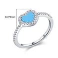 thumbnail image 5 of Sterling Silver Heart-Shaped Turquoise Ring for Women: Seiko Processing, Fashion Simple Style, Gemstone Inlay, 5 of 6