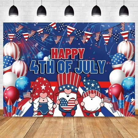 Image of 7X5FT Happy 4Th of July Independence Day Backdrop American Flag Balloon Veterans Day Party Banner Decorative Photo Photography Background Props
