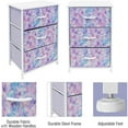 thumbnail image 6 of Sorbus Nightstand Storage Organizer Chest with 3 Drawers - Kids Girls, Boys Bedroom Furniture Chest for Clothes, Closet Organization - Steel Frame, Wood Top, Fabric Bin (3-Drawer, Blue/Pink/Purple), 6 of 6