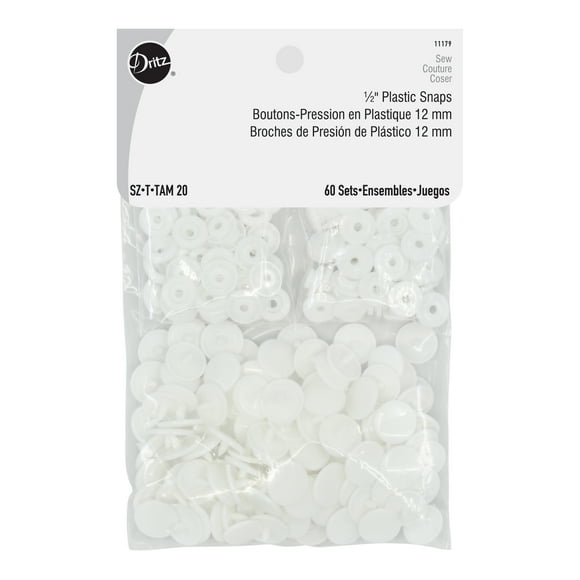 Dritz 1/2" Plastic Snap Fasteners, 60 Count
