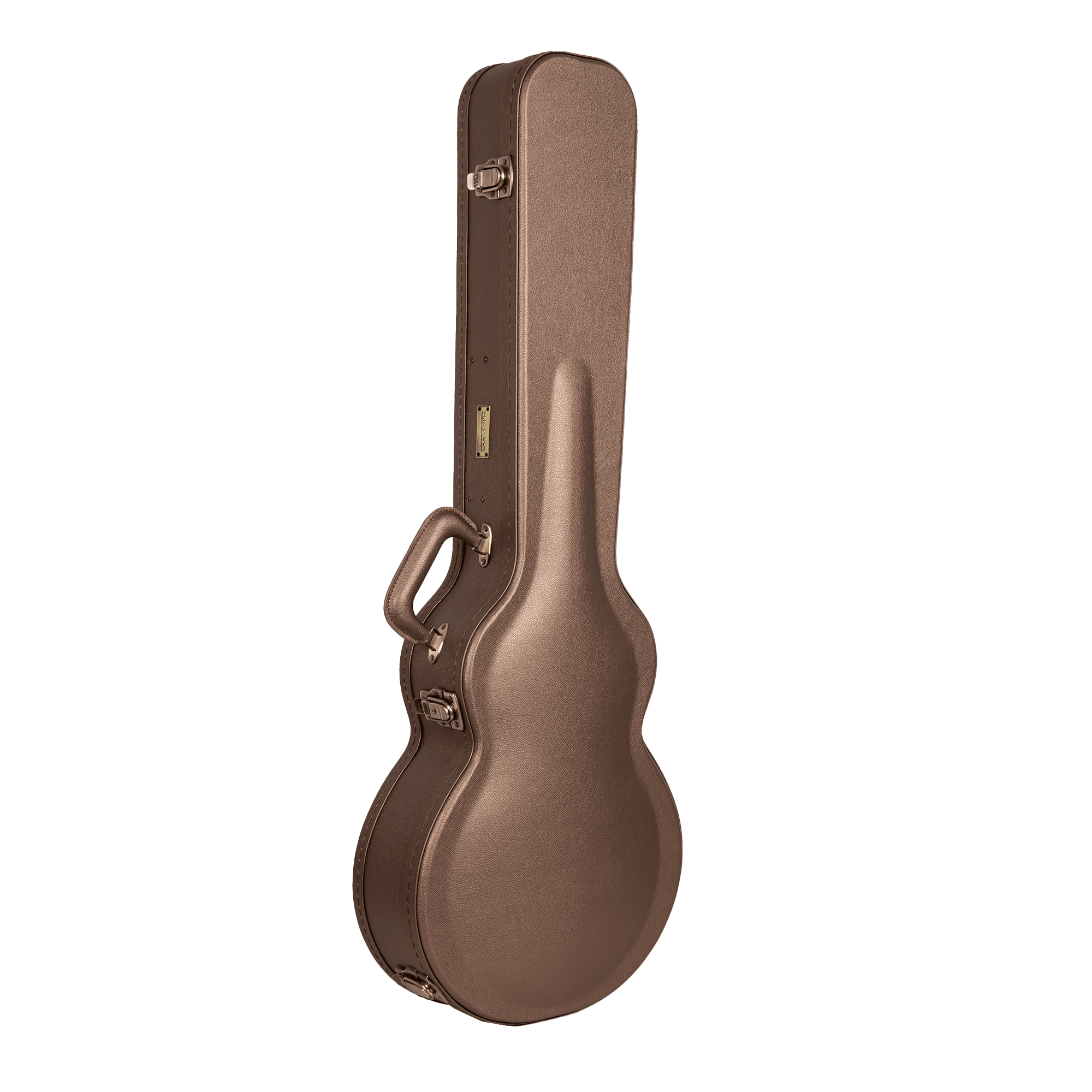 Crossrock Designer Series- Wooden Case for Les Paul Electric Guitar- Security Lock, Metal Feet, Storage Space- Chocolate Brown