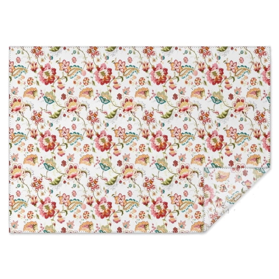 Pioneer Flower Floral Print Pattern Rectangle Tablecloth 60"x84",Waterproof Polyester Rectangle Table Cloth, Wipeable Spillproof Polyester Tablecloth for Dining, Camping, Indoor and Outdoor