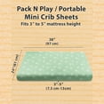 thumbnail image 2 of 3-Pack Mini Crib Sheets – 100% Cotton, Soft & Breathable Fitted Sheets for Pack and Play & Mini Cribs (38” x 24” x 5”), 2 of 5