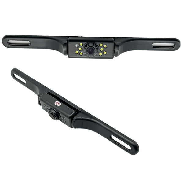 YIMU Cámara de marcha atrás para coche, cámara de matrícula con 7 luces LED, cámara trasera de visión nocturna HD, ángulo de visión amplio, cámara de marcha atrás impermeable IP69K para coches, SUV, c