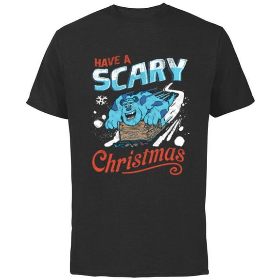 Disney and Pixar’s Monsters, Inc. Have a Scary Christmas - Short Sleeve Cotton T-Shirt for Adults - Customized-Black