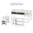 thumbnail image 5 of Joywind Wood Twin Size Low Loft Bed with Storage and Desk for Kids Teens, White, 5 of 7