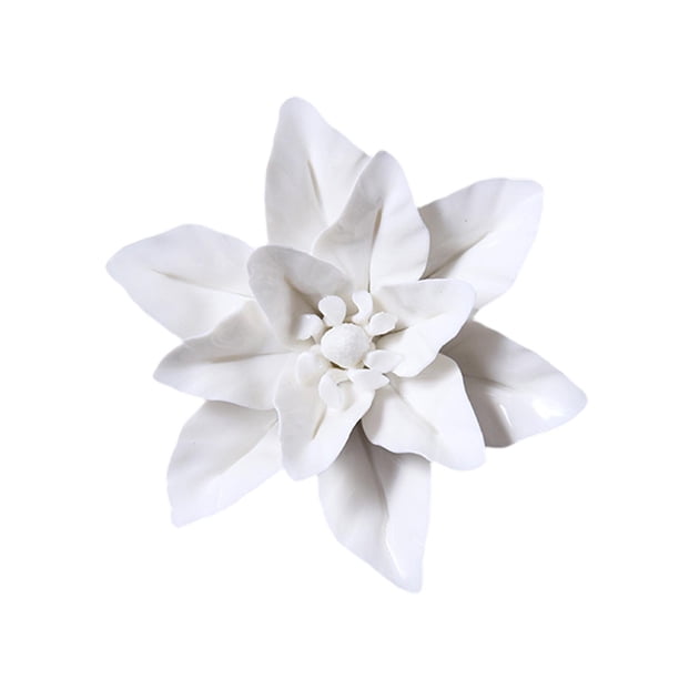 Decoración de pared con flores de cerámica, estatua de lirio, regalos artísticos, regalo de inauguración de la casa, arte de pared 3D L