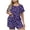 Blue, variant on Womens Summer Plus Size Heart Pajamas Set Casual Loose Fit Tshirt & Shorts Outfit Loungwear Pjs Home Wear Wine XXL Fashion