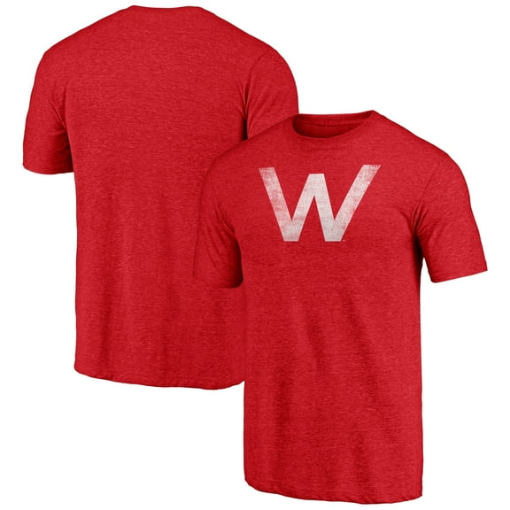 Men's Red Wisconsin Badgers Vintage Primary Logo Tri-Blend T-Shirt