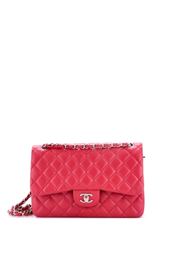 Pre-Owned Classic Double Flap Bag Quilted Lambskin Jumbo By Rebag