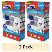 (2 pack) Hefty Shrink-Pak 2 Jumbo Vacuum Compression Storage Bags, Closet Organizer, Adults / Tweens