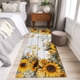 thumbnail image 4 of Runner Rugs 2x6 Ft, Farmhouse Sunflower Non Slip Area Rugs for Kitchen Bedroom Entryway, Vintage Daisy Butterflies Gray Wood Washable Carpet Runner Rug Floor Mats for Bedroom Home Decor, 4 of 8