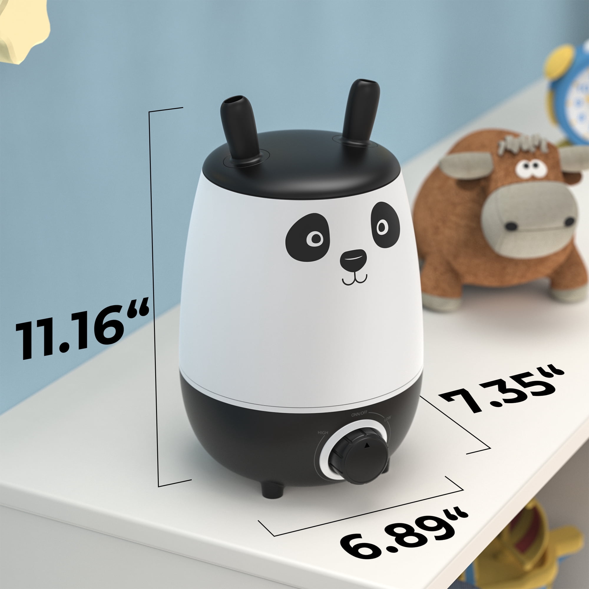 Everlasting Comfort Quiet Panda Humidifier for Babies & Nursery, 2.5L Top Fill, Auto Shut-Off, Cool Mist