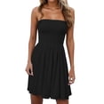 thumbnail image 1 of Casual Summer Dresses Strapless Design With Pleated Bust Versatile For Everyday Wear And Vacations Perfect For All Seasons Basic Wardrobe, 1 of 5