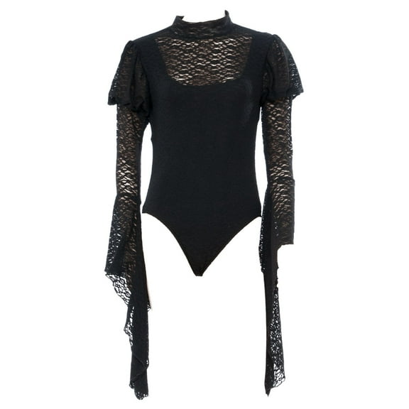 Womens Victorian Era Gothic Vampire Blackout Bodysuit Costume Accessory