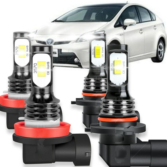 BMZONCC For Toyota Prius 2010-2015 H11 9005 LED Headlight Bulbs High Low Beam Lamp Cool White  40W 6000K Combo 8000LM 4Pcs