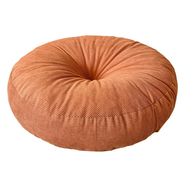 Cojín de suelo redondo para meditación, grueso y decorativo para silla de adultos. Naranja