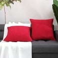 thumbnail image 2 of Unique Bargains 2-Pack Corduroy Decorative Throw Pillow Covers Red 20" x 20", 2 of 8