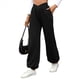 thumbnail image 1 of Pantalones Deportivos de Cintura Alta con Bolsillos para Mujer, Pantalones de Yoga Holgados e Informales Negro XL, 1 of 10