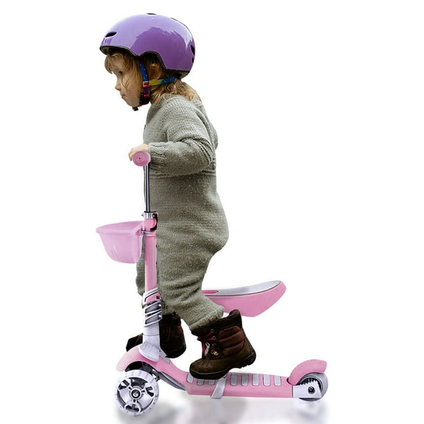 Scooter 2 en 1 patineta patin del diablo con luces led Idea Nuova Color Rosa Walmart en linea