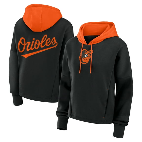 Women's Fanatics Black Baltimore Orioles Oversized Legacy Favorite Spectator Pullover Hoodie