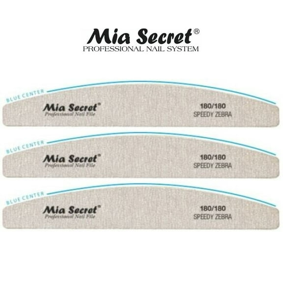 Mia Secret - NAIL FILE - SPEEDY ZEBRA HALFMOON #180 (Z05-H 180/180) x 3