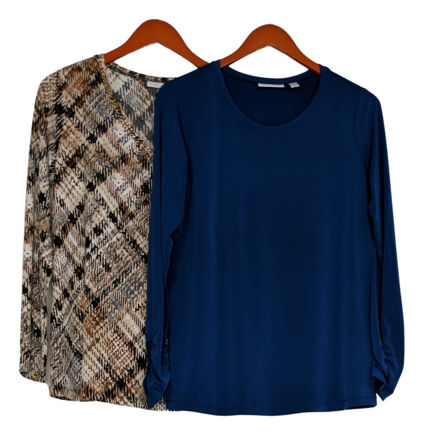 Print \u0026 Solid Liquid Knit Blue A463140 