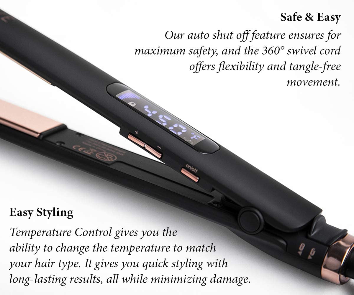 FoxyBae Rose Gold Tres Sleek Titanium Flat Iron.